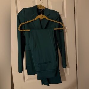 Teal Women's Suit Jacket & Pants Set